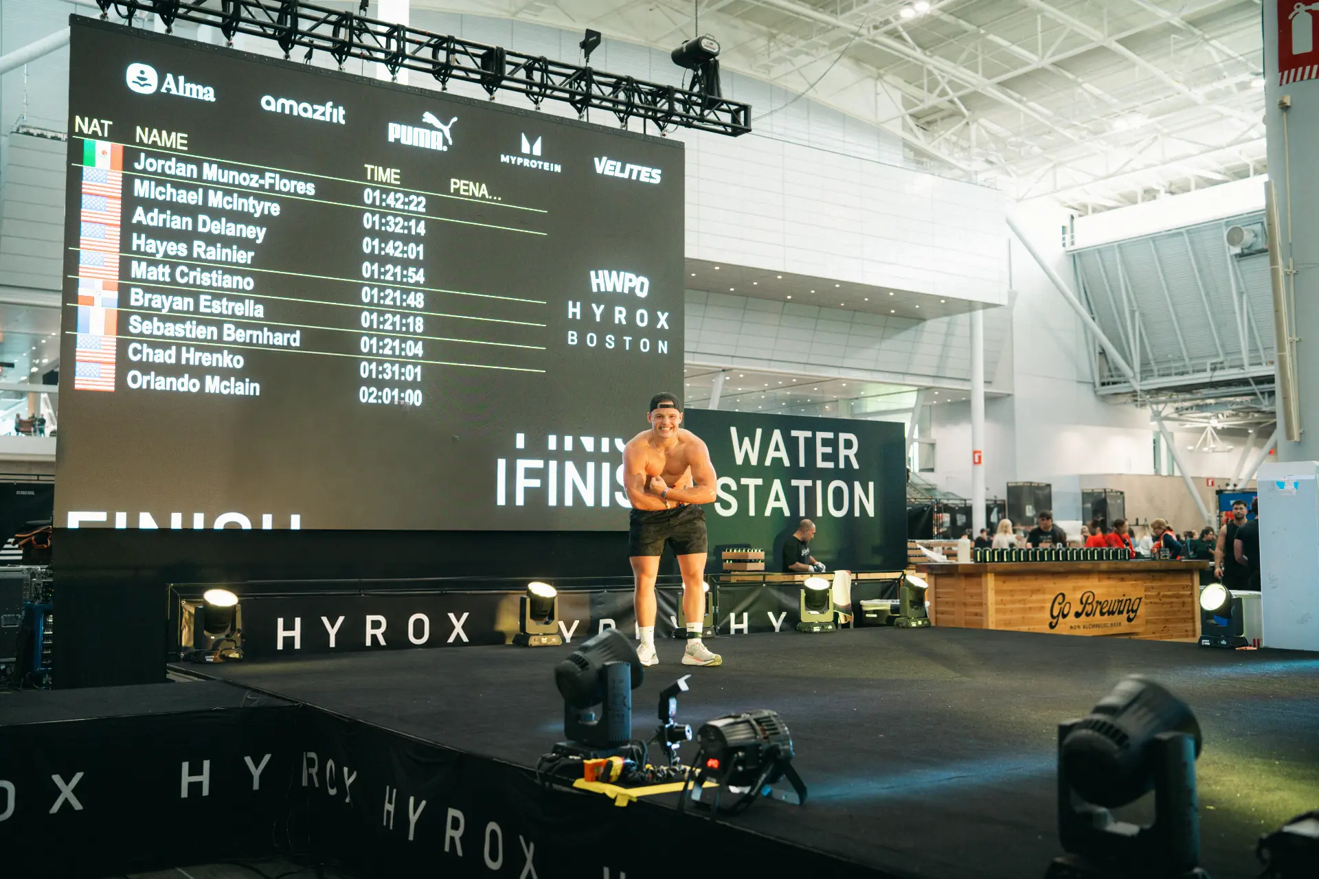 Adrian on the finish stage after a race
